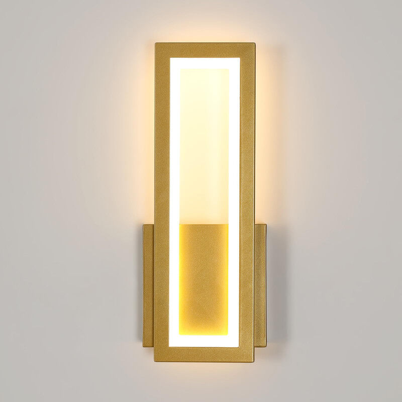 foto del prodotto comely applique da parete a led per interni, 16w 2000lm, moderna lampada da parete in acrilico dorato, luce bianca calda 3000k, per soggiorno,
