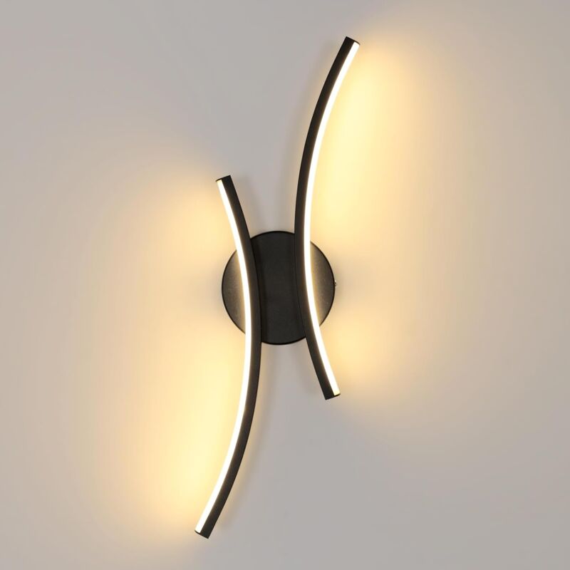 foto del prodotto comely applique da parete a led per interni, 20w 2250lm lampada da parete a led nera per camera da letto creativit , 44,5cm moderna lampada da