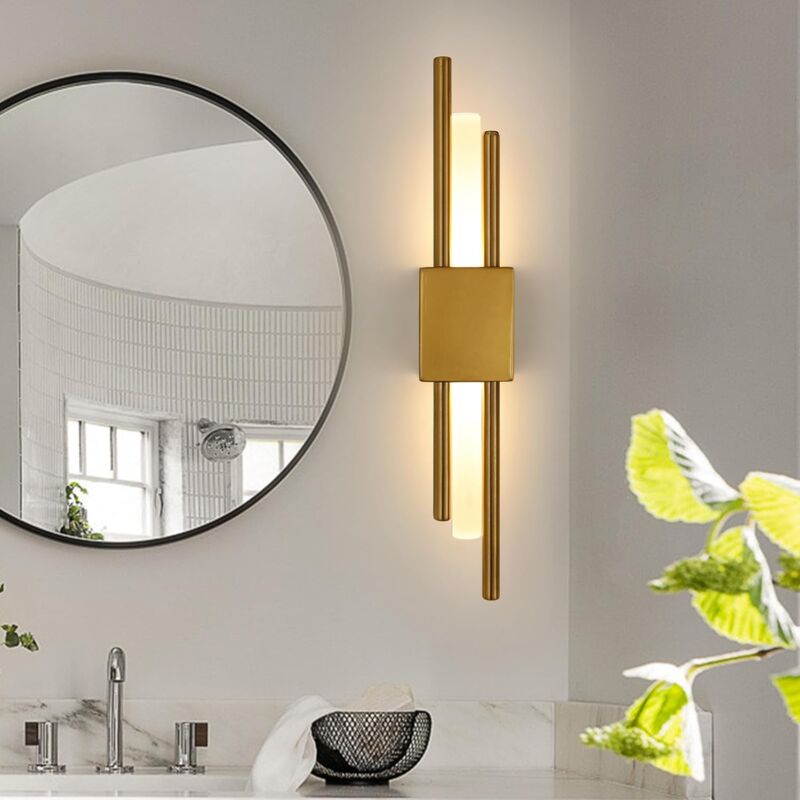 foto del prodotto comely applique da parete a led per interni, lampada da parete cilindrica parallela doppia da 10 w, bianco caldo 3000 k, moderna lampada da parete