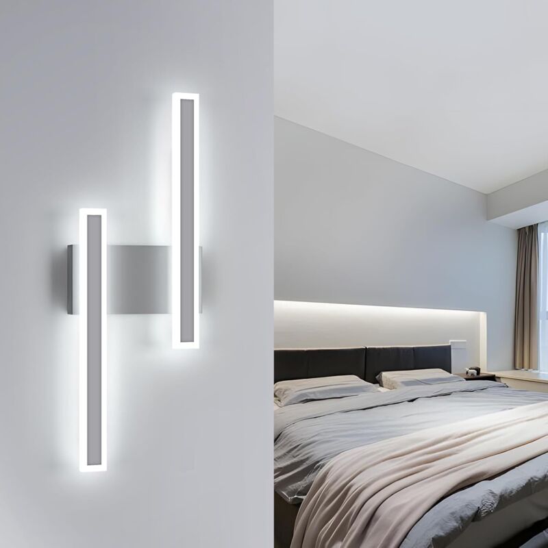 foto del prodotto comely applique da parete a led per interni, lampada da parete moderna da 32 w e 3600 lm, lampada da parete per interni in acrilico per camera da