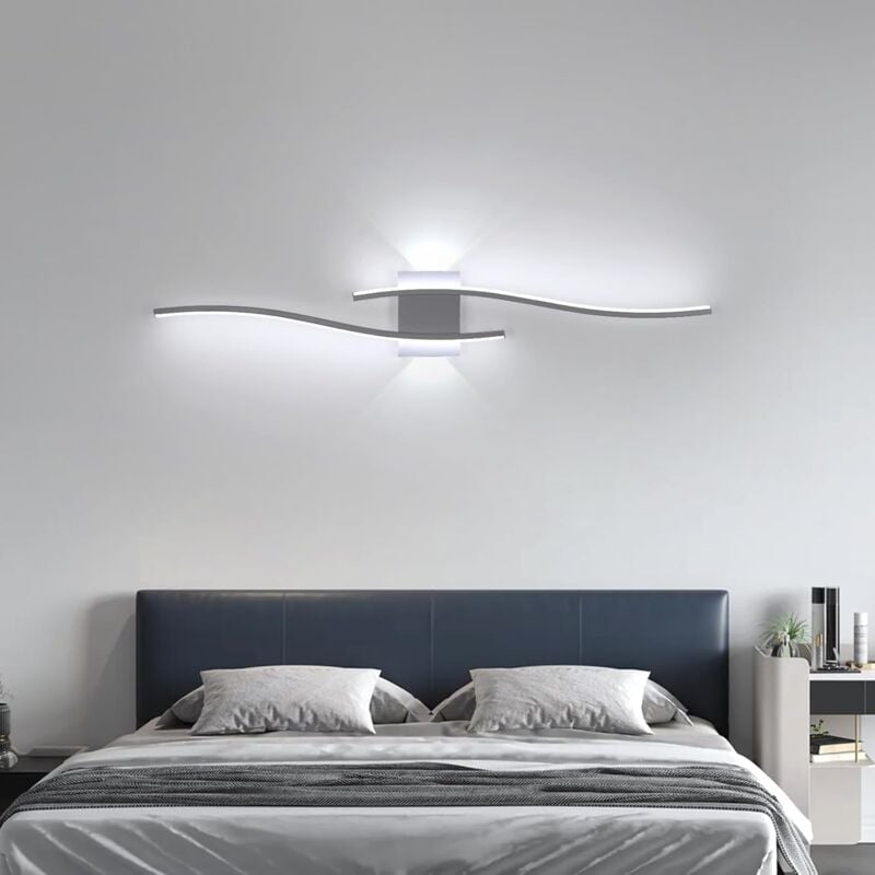 foto del prodotto comely applique da parete a led per interni, linee semplici bianche 27w 3000lm lampada da parete moderna, applique da parete a led per camera da