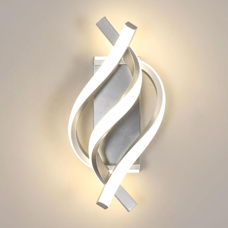 foto del prodotto comely applique da parete per interni, 19w 2500lm lampada da parete moderna design creativo a spirale, applique da parete 4500k apparecchio di
