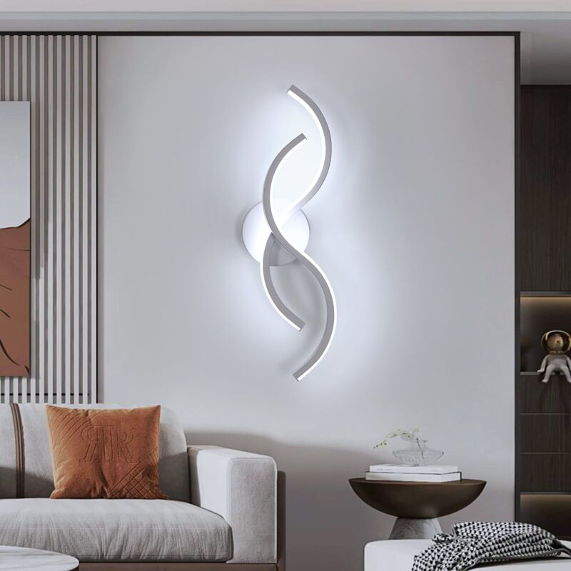foto del prodotto comely applique moderno minimalista in alluminio bianco 41x14x6,5cm luce bianca 6500k, 220v