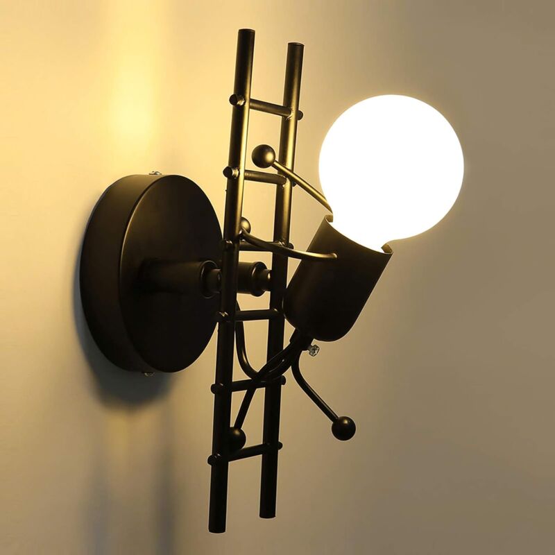 foto del prodotto comely applique murale creativa silhouette umana, lampada moderna d arte decorativa, e27 max 60w, ideale per camera da letto, bambini, corridoio,