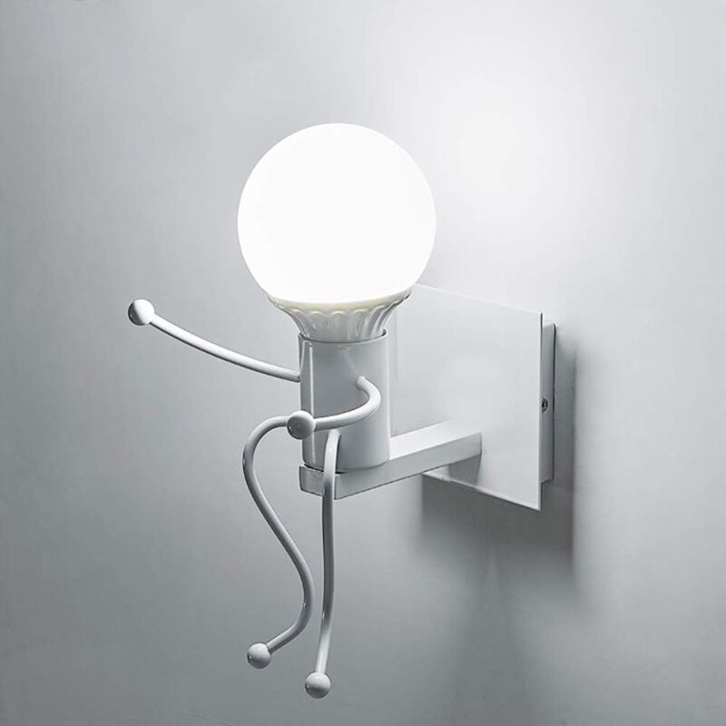 foto del prodotto comely applique murale creativa vintage, lampada da parete in ferro retr , e27 1 pezzo bianco lampadina non inclusa