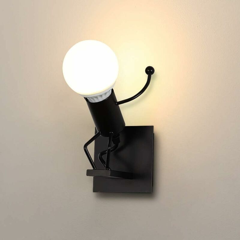 foto del prodotto comely applique murale moderne nera, luminare da parete a forma di subacqueo, lampada retr in metallo e27 per soggiorno, camera da letto,