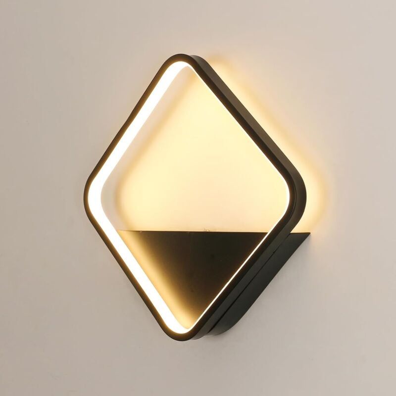 foto del prodotto comely applique quadrata nera, lampada da parete moderna a led da 20 w, lampada da parete in acrilico per camera da letto, soggiorno, corridoio,