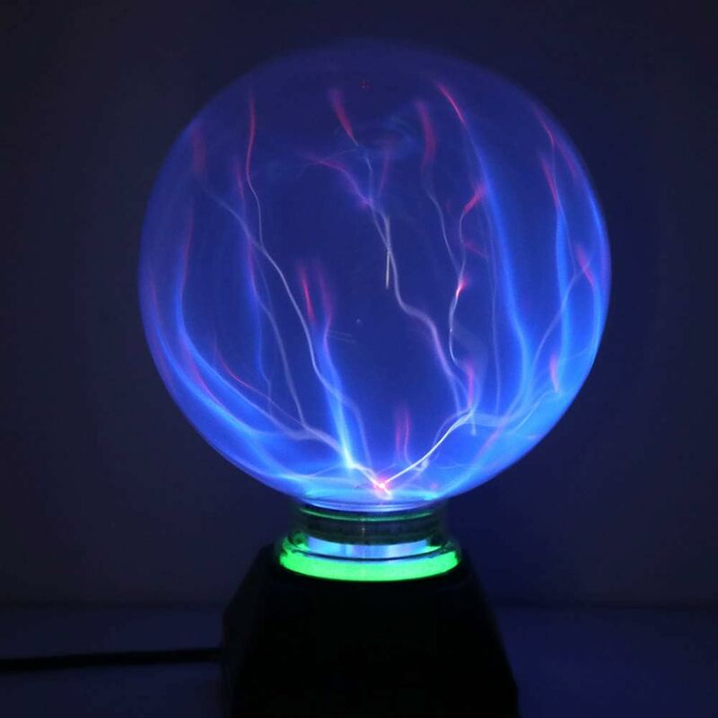 foto del prodotto comely lampada a sfera al plasma lampada a globo statico con luce al plasma magica da 5 pollici lampada a sfioramento con luce blu elettrostatica