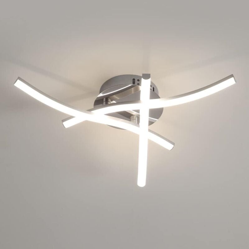 foto del prodotto comely lampada a soffitto a led moderna a forma di onda triangolare argento 18w 1600lm ideale per camera da letto, soggiorno, sala da pranzo