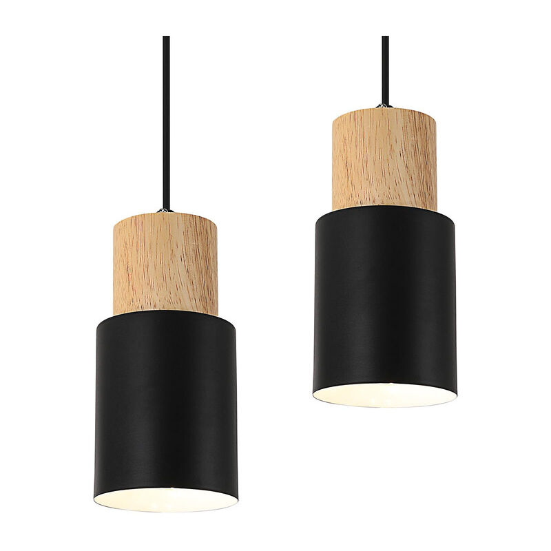 foto del prodotto comely lampada a sospensione vintage da 2 pezzi,e27 lampada da soffitto retr in legno,lampada a sospensione regolabile lampada a sospensione per