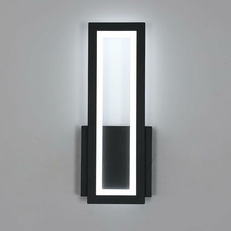 foto del prodotto comely lampada da parete a led 16w, moderna rettangolare, illuminazione in acrilico per camera corridoio soggiorno scala nero, luce bianca fredda