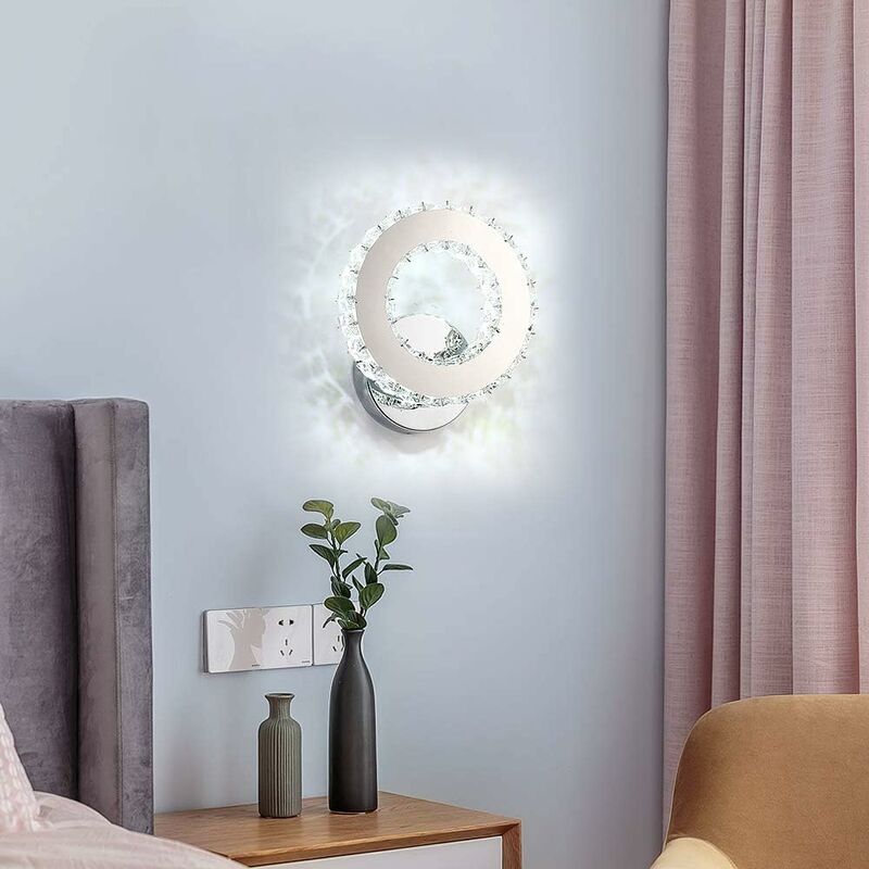 foto del prodotto comely lampada da parete a led, k9 crystal 16 w lampada da parete per soggiorno camera da letto corridoio, luce bianca fredda classe energetica e 
