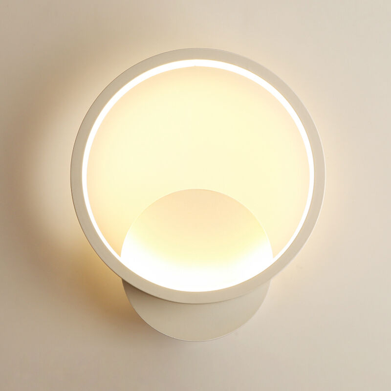 foto del prodotto comely lampada da parete moderna per interni, 12w rotonda, bianco caldo 3000k, soggiorno camera da letto scala corridoio