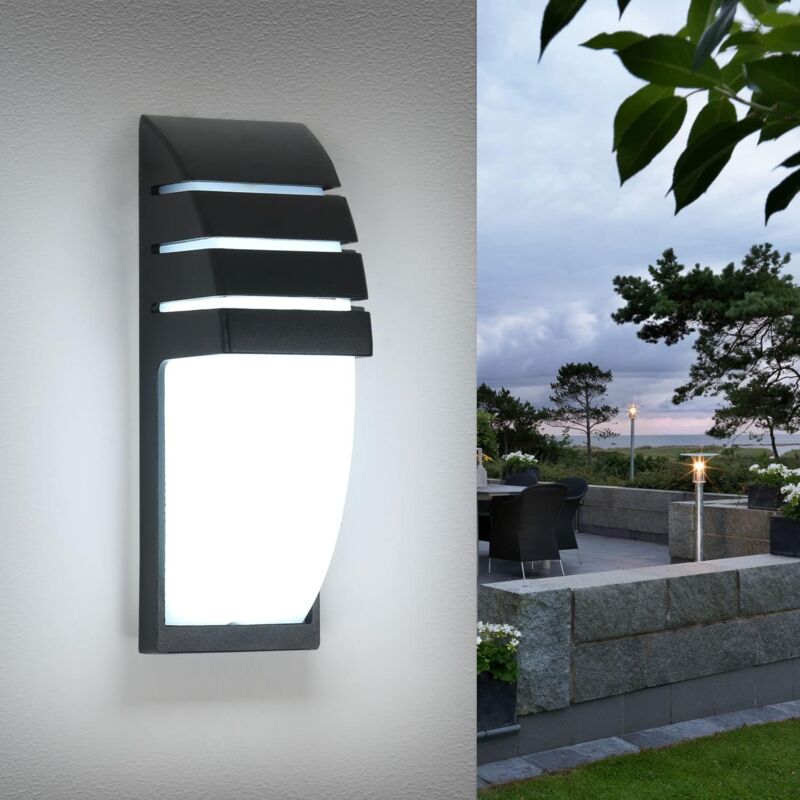 foto del prodotto comely lampada da parete per interni esterni, lampada da parete a led nera da 12w 6000k bianco freddo, lampada da parete per esterni impermeabile