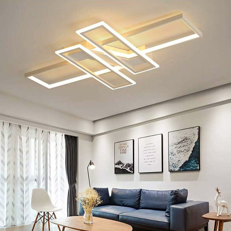 foto del prodotto comely lampada da soffitto moderna in metallo, dimmerabile, a led, per il salotto, con telecomando, per la camera da letto bianco 