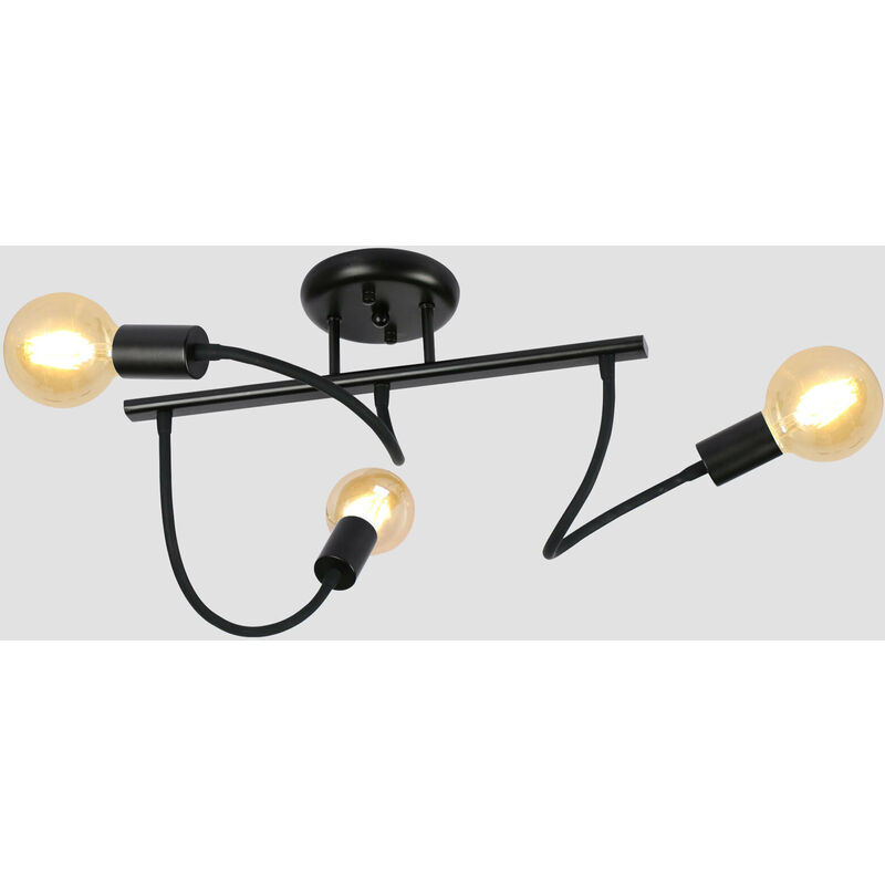 foto del prodotto comely lampada da soffitto regolabile in stile industriale e27, 3 luci da appendere fai da te per cucina, soggiorno, sala da pranzo senza