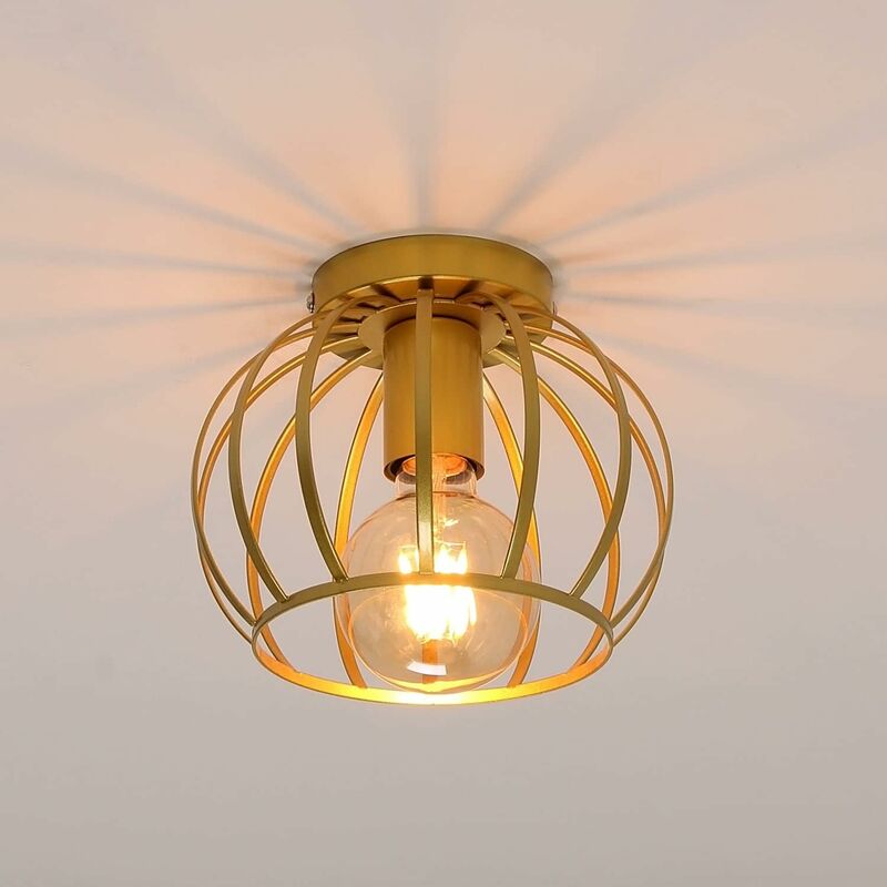 foto del prodotto comely lampada del soffitto vintage, lampada a soffitto sospesa in metallo e27, illuminazione a soffitto industriale oro chiaro per corridoio,