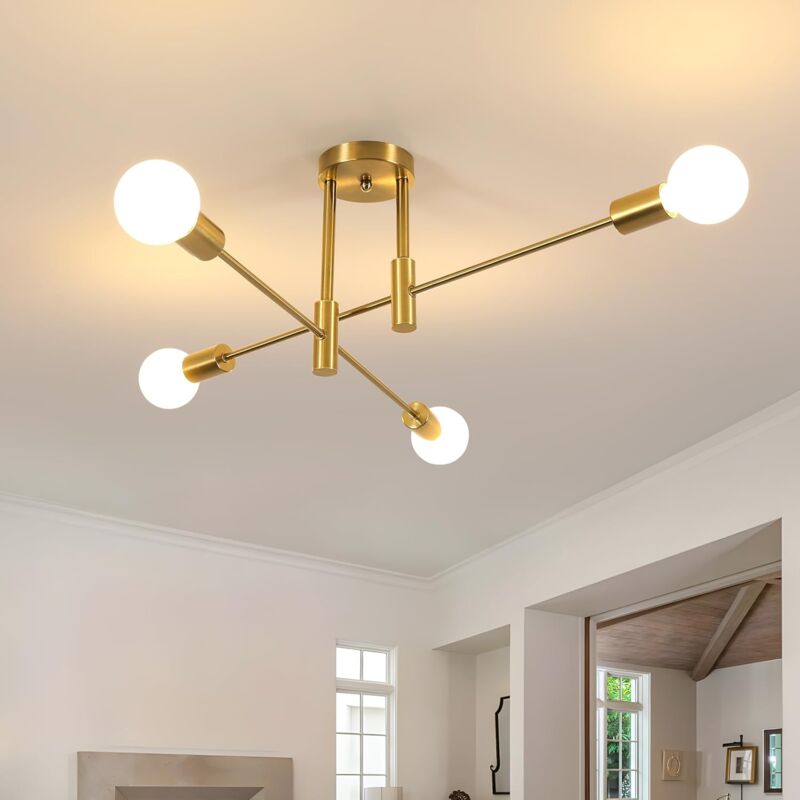 foto del prodotto comely lampadario industriale da soffitto 4 x e27, lampada da soffitto in metallo industriale, lampada a sospensione moderna per soggiorno, camera