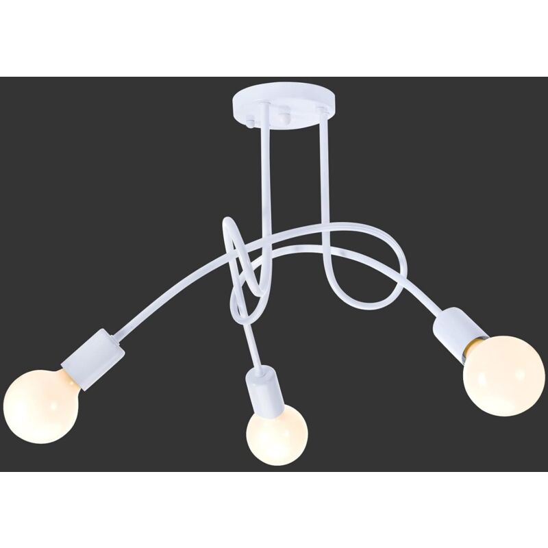 foto del prodotto comely lampadario industriale vintage a forma di sospensione,camera da letto, cucina, balcone, portalampada e27, max 60w, 3 teste di lampada,
