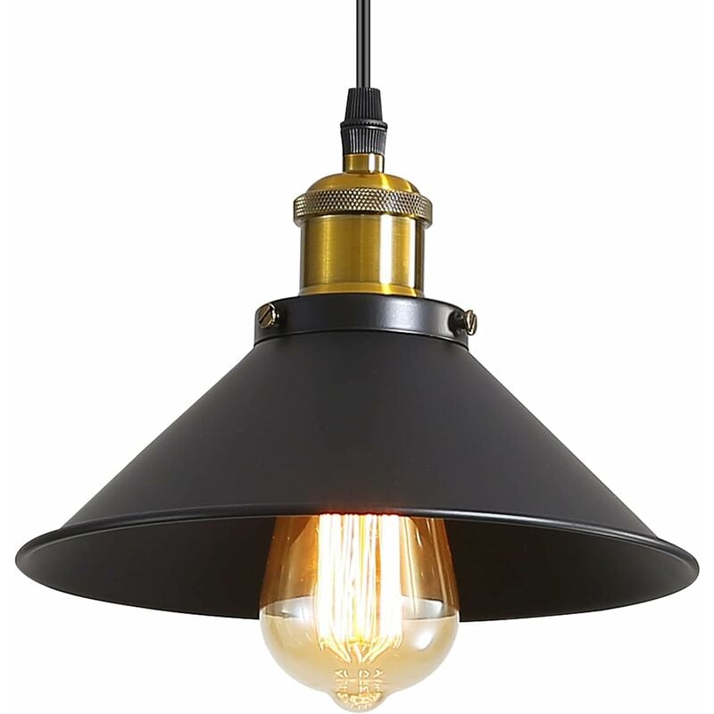 foto del prodotto comely lampadario sospeso industriale retro nero, portalampada e27, per sala da pranzo, salotto, cucina, camera da letto, caf , bar lampadina non