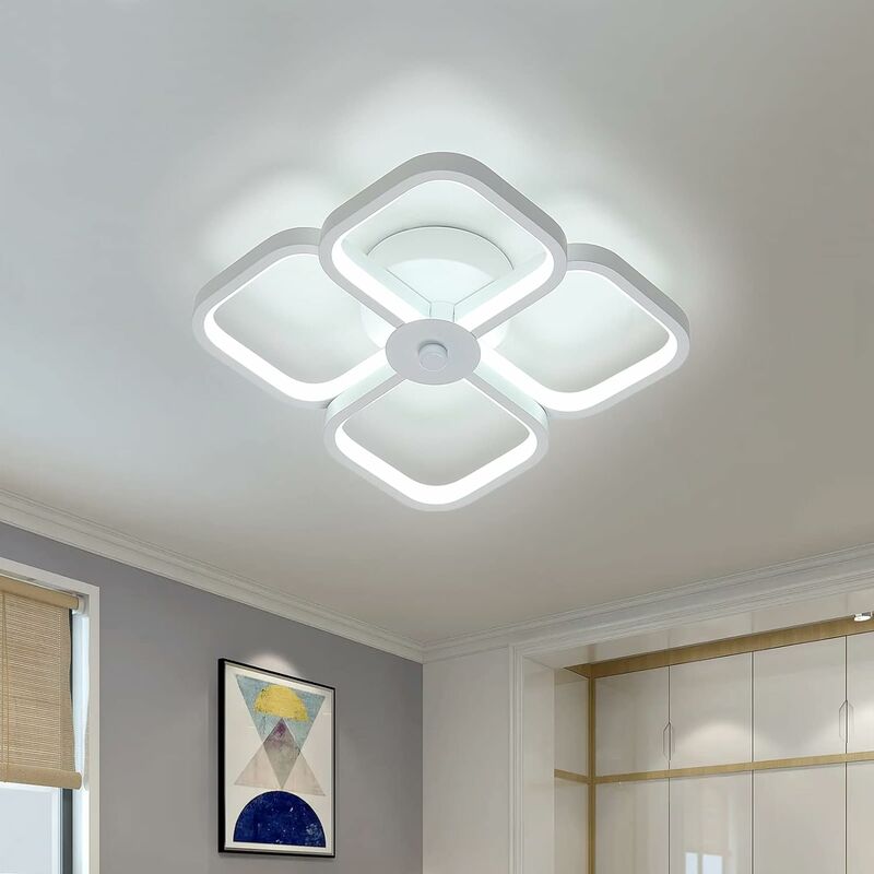 foto del prodotto comely luce a soffitto a led moderna, lampada a soffitto a doppio strato bianco a doppio strato bianco, illuminazione a led interno bianco da 32 w
