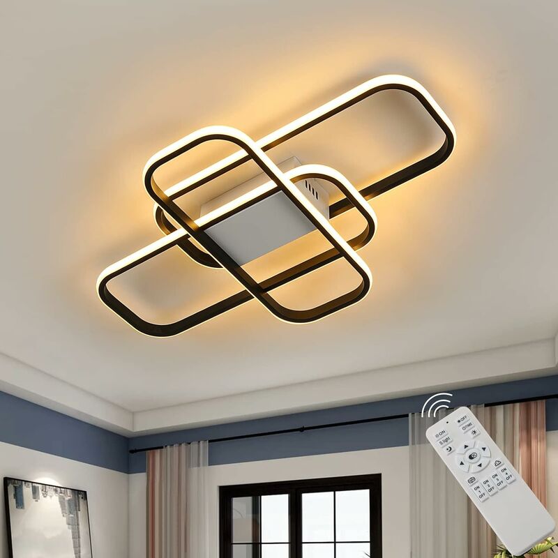 foto del prodotto comely luce a soffitto a led moderna, lampada a soffitto da 44 w con telecomando, illuminazione rettangolare luce led luce luminosi tempera del