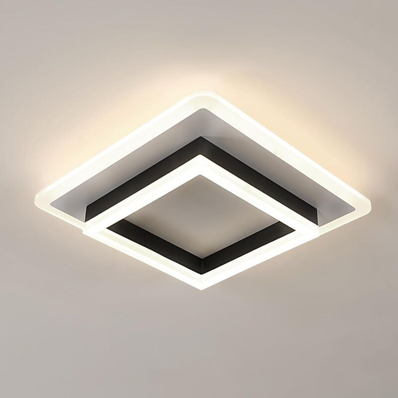 foto del prodotto comely luce a soffitto a led moderna, lampada a soffitto nera quadrata 30w 3375lm, luce del soffitto a led per cucina camera da letto camera da