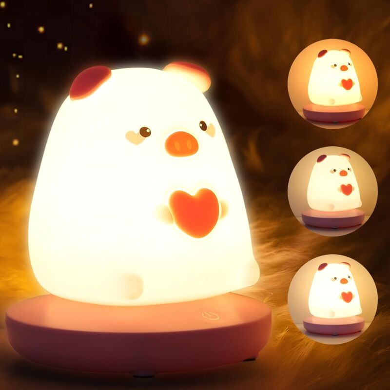 foto del prodotto comely luci notturne per bambini in silicone con sensore tattile, ricaricabile via usb, per bambini kawaii per decorare camera, regali di