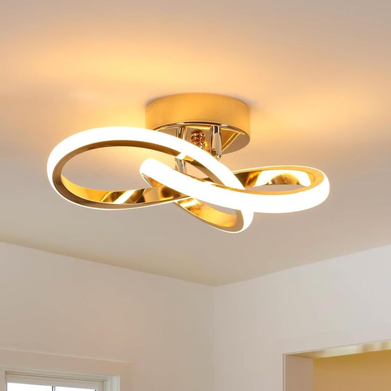 foto del prodotto comely moderna plafoniera a led, 22w 2500lm, design a forma di trifoglio, plafoniera a led per camera da letto, corridoio, cucina, bagno, bianco