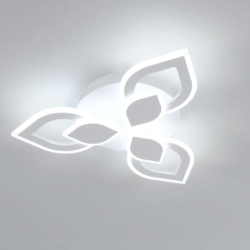 foto del prodotto comely moderna plafoniera a led, 40w 4500lm creative petal design led plafoniera, bianco freddo 6500k, lampada da soffitto a led in acrilico bianco