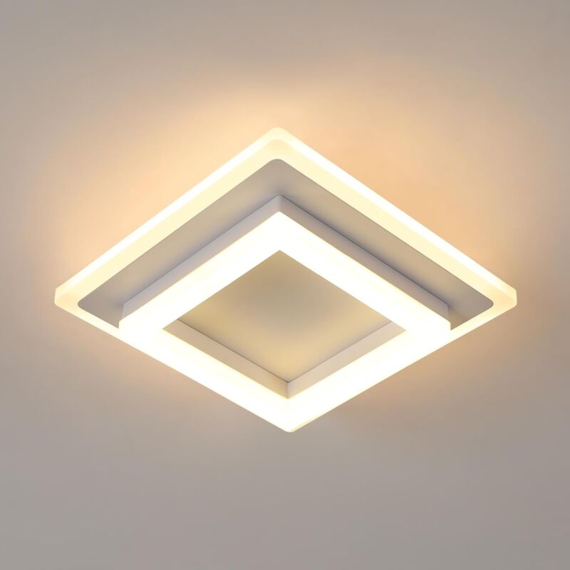 foto del prodotto comely moderna plafoniera a led, lampada da soffitto quadrata da 24 w e 2700 lm, plafoniera a led in acrilico per camera da letto, soggiorno,