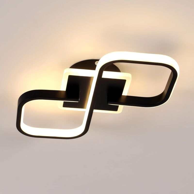 foto del prodotto comely moderna plafoniera a led per soggiorno 30w 4050lm, plafoniera a led nera, plafoniera a led in acrilico quadrato da 40,5 cm per camera da