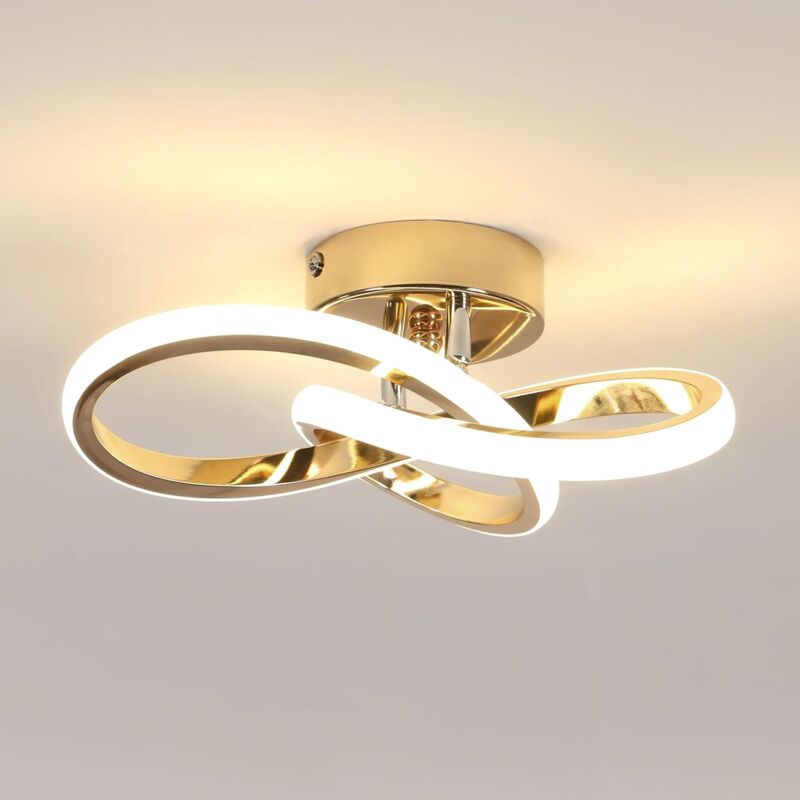 foto del prodotto comely moderna plafoniera a led, plafoniera a led da 22 w, bianco naturale 4500 k, lampada da soffitto in alluminio dorato per camera da letto