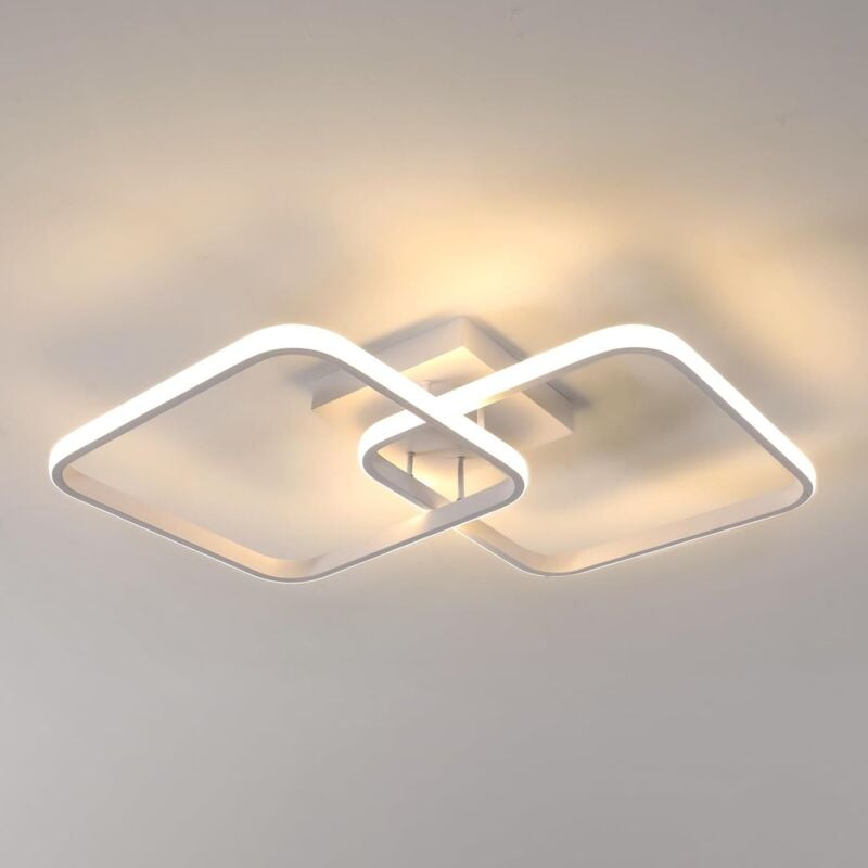 foto del prodotto comely plafoniera a led 50w 5625lm, moderna plafoniera a led, plafoniera a led quadrata bianca in acrilico per soggiorno, camera da letto, cucina,