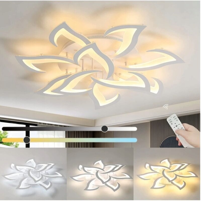 foto del prodotto comely plafoniera a led dimmerabile, plafoniera moderna 84 w, grande plafoniera con telecomando app per soggiorno, camera da letto, cucina, 3000