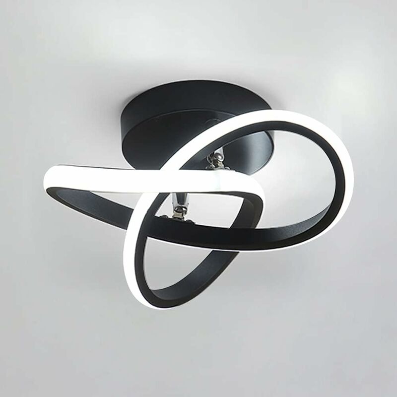 foto del prodotto comely plafoniera a led, lampada da soffitto 22w lampada da soffitto moderna a led in acrilico nero per scale del balcone del corridoio, diametro