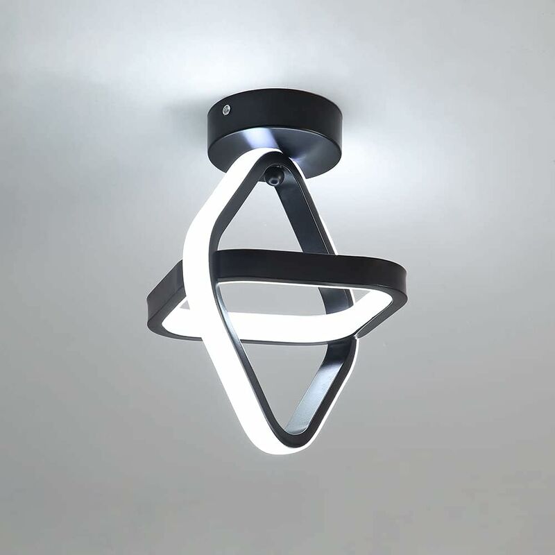 foto del prodotto comely plafoniera a led, lampadario moderno nero lampada da soffitto per corridoio quadrato da 22 w per balcone del corridoio, luce bianca 4000 k,