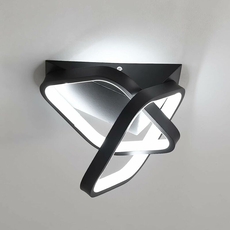 foto del prodotto comely plafoniera a led moderna da 26 w, lampada da soffitto quadrata in alluminio a 2 forme, lampada da soffitto in metallo nero, per balcone