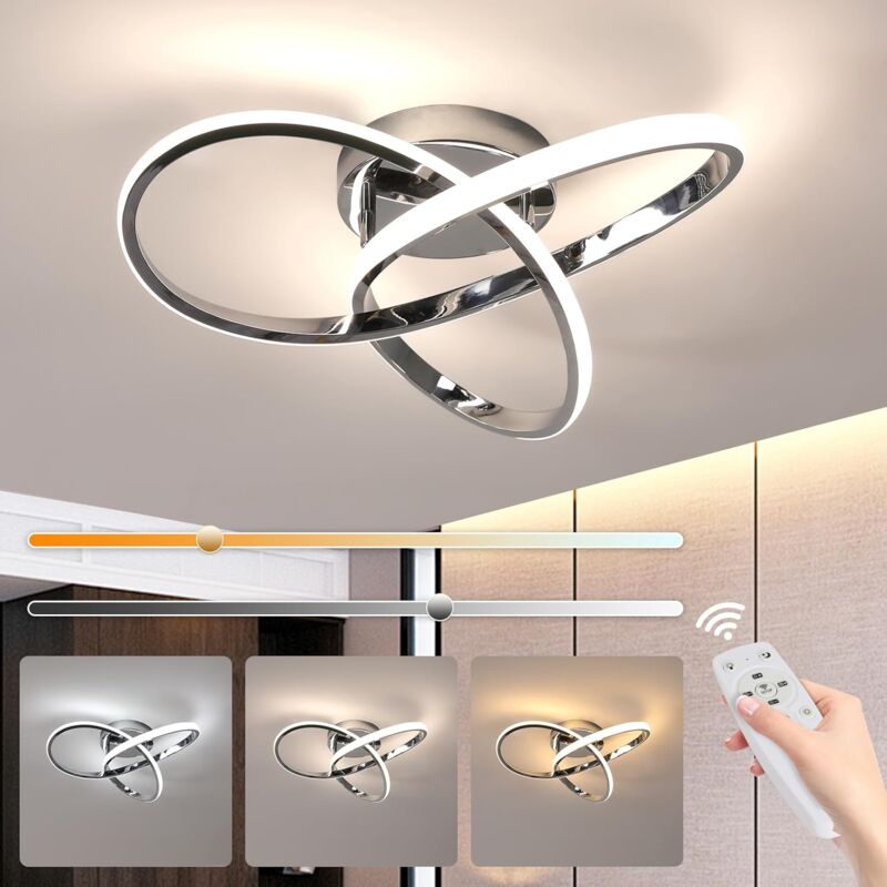 foto del prodotto comely plafoniera a led moderna dimmerabile, plafoniera a led da 36 w con telecomando 3000 k 6500 k, plafoniera a forma di fiore creativa per