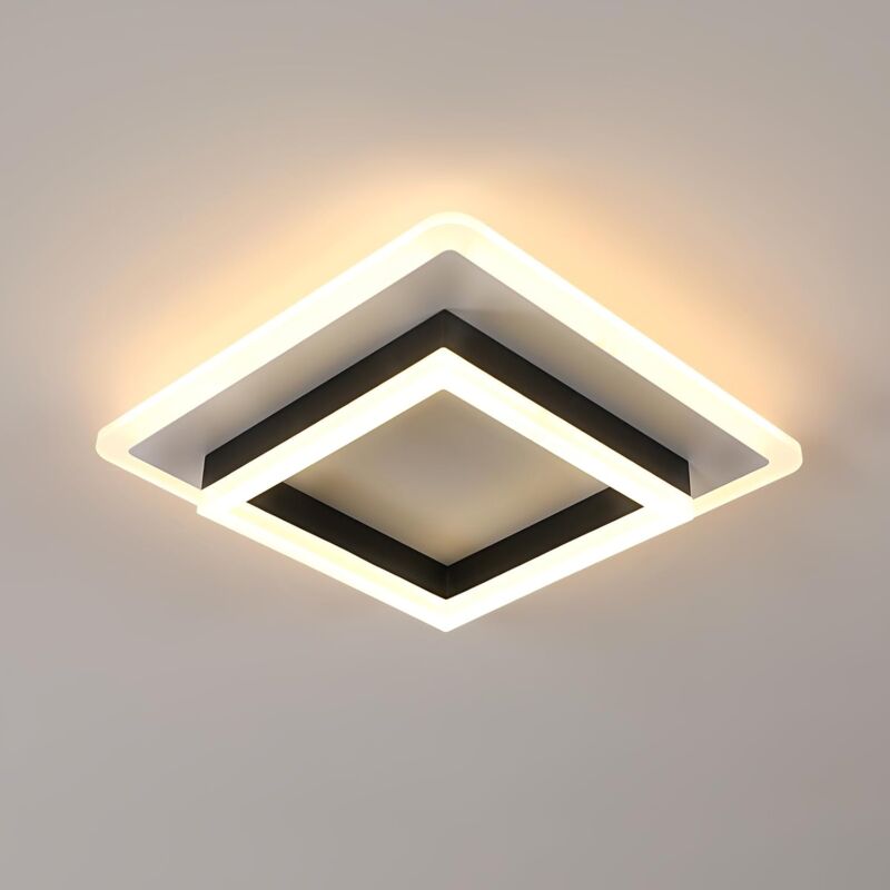 foto del prodotto comely plafoniera a led, moderna plafoniera a led da 30 w e 3500 lm, quadrata nera per camera da letto, soggiorno, cucina, corridoio, luce calda