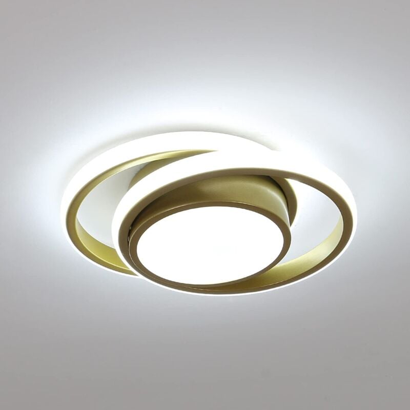 foto del prodotto comely plafoniera a led, plafoniera moderna 35 w 2350 lm, plafoniera rotonda dorata per corridoio, camera da letto, cucina, soggiorno, bianco