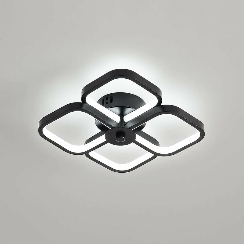 foto del prodotto comely plafoniera a led, plafoniera rettangolare moderna in metallo acrilico plafoniera lampadario nero da 30 w, plafoniera da ufficio dia 24 cm