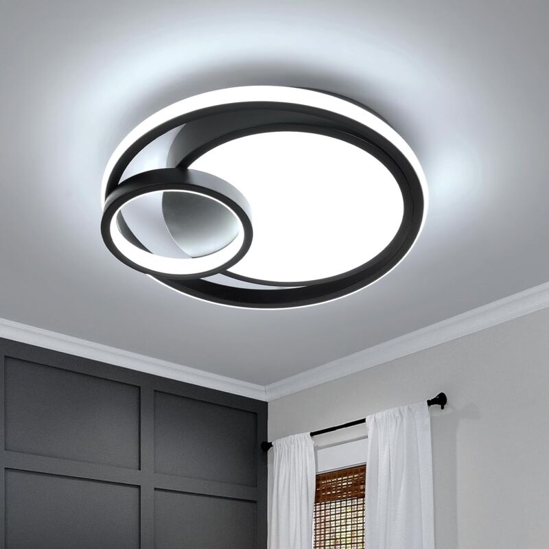 foto del prodotto comely plafoniera led, 36w 4050lm luminari plafonieri moderni, lampada da soffitto design a tre anelli 6500k per camera da letto salotto sala da