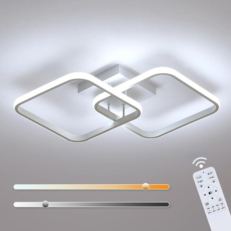 foto del prodotto comely plafoniera led, 42w 4700lm, lampada da soffitto quadrata in acrilico, lampada moderna in alluminio 59cm per cucina, sala da pranzo, camera