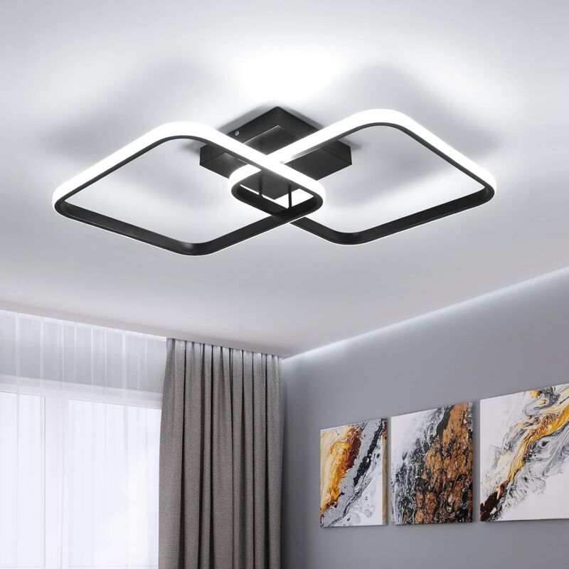 foto del prodotto comely plafoniera led, 42w 4700lm, lampada da soffitto quadrata in acrilico, lampada moderna in alluminio 59cm per cucina, sala da pranzo, camera