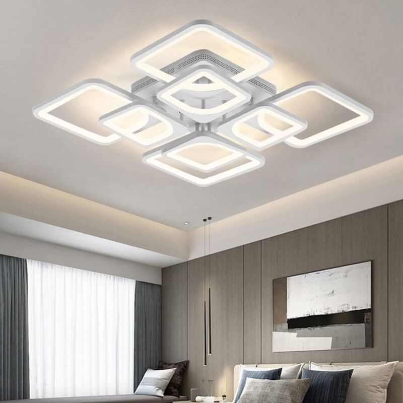 foto del prodotto comely plafoniera led, 80w dimmerabile con telecomando e controllo app, 8000lm lampada da soffitto led dimmerabile per salotto, ufficio, sala da
