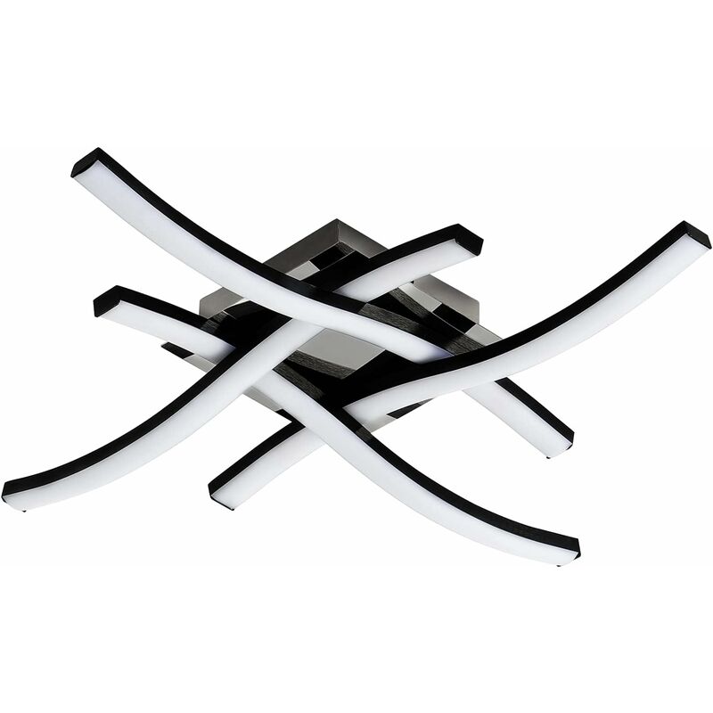 foto del prodotto comely plafoniera led con design creativo a 4 luci, forma a onde incrociate, ip20, diametro 36cm, per soggiorno, camera da letto, cucina nero 24w