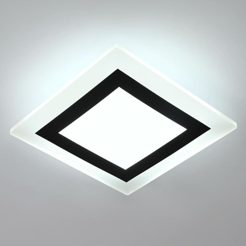 foto del prodotto comely plafoniera led creativa, 24w 2500lm, luminoso quadrato in alluminio e acrilico per soggiorno, camera da letto, cucina, sala da pranzo luce