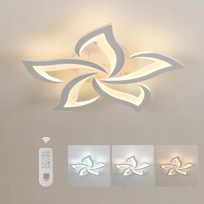 foto del prodotto comely plafoniera led dimmerabile, 40w 4700lm, telecomando app, 3000k 6500k, diametro 60cm, lampada da soffitto per soggiorno, camera da letto,