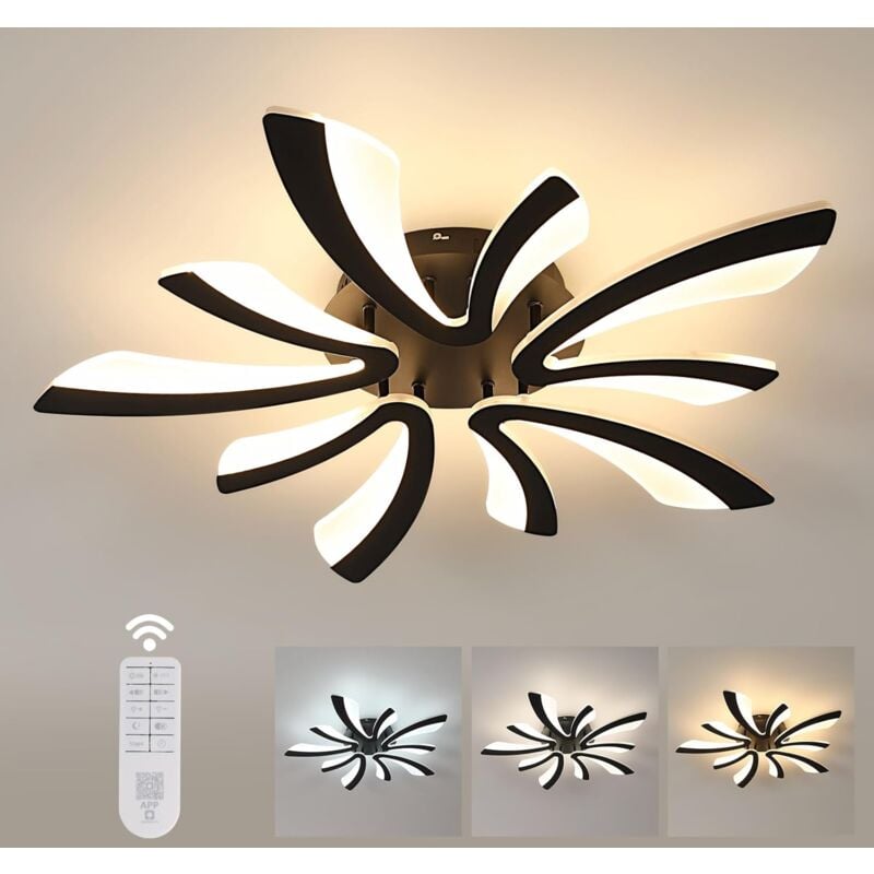 foto del prodotto comely plafoniera led dimmerabile, lampada da soffitto 48w 5400lm con telecomando, lampada da soffitto moderna per soggiorno, camera da letto, 70